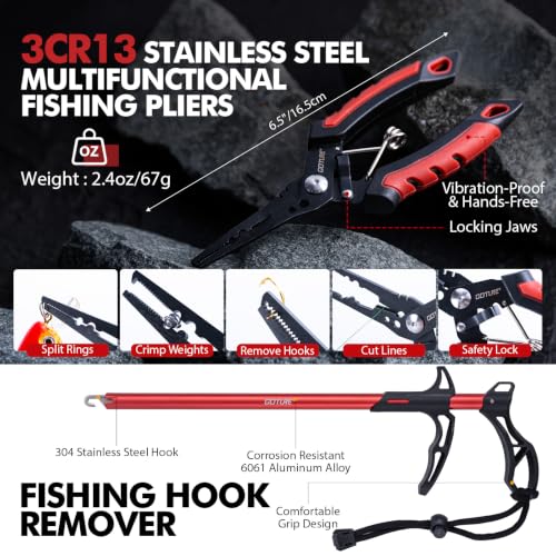 2 Pack Fishing Rod and Reel Combo with Carrier Bag (C6:2PCS Fishing Pole Kit with Carrier Bag / 2.4M/8FT)