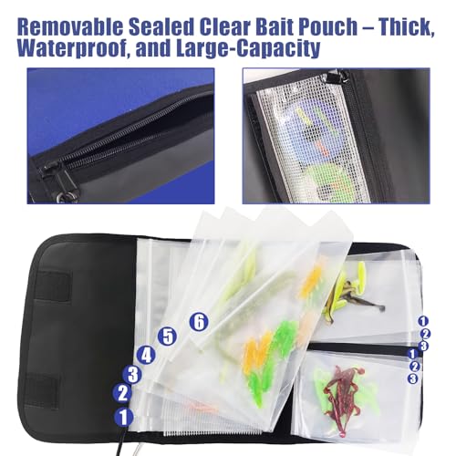 Soft Lure Storage Binder Bait Organizer (L:Blue)