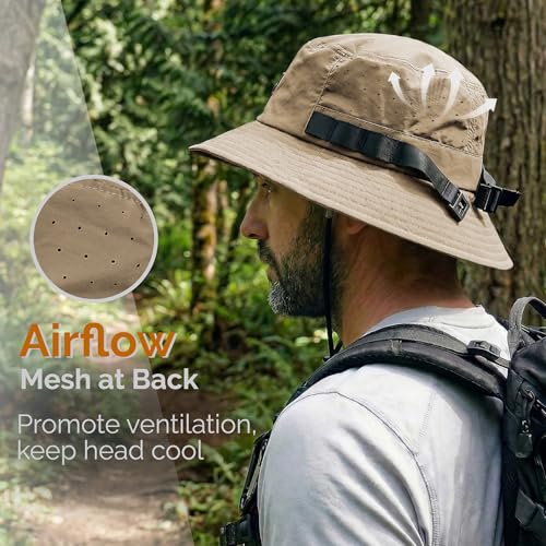 Mens Bucket Sun Hats (One Size / Khaki)
