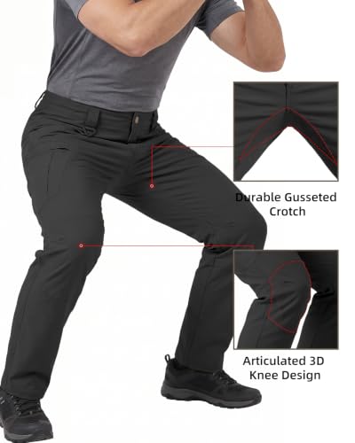 Men's Tactical Pants Ripstop Cargo Hiking Work Pants Black XL (X-Large / Black)