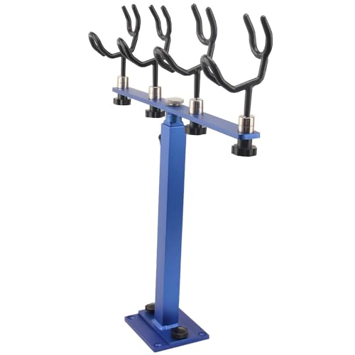 360 Degree Rotation & Adjustable Height Fishing Rod Holder with 4 Head