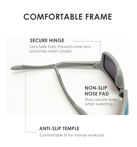 Polarized Sunglasses for Men and Women (C03- Frame: Matte Gray / Lens: Chartreuse)
