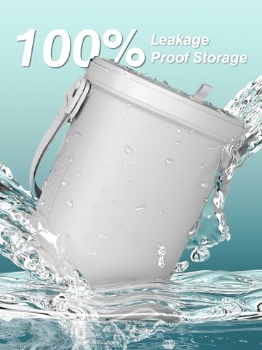 Soft Silicone Car Trash Can 1.9 Gallon with Leakproof Design (Grey)