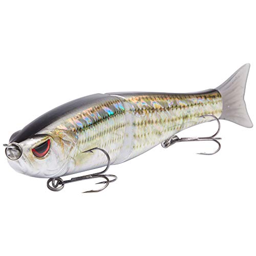 SwimShad Glide Baits Jointed Swimbait Bass Pike Salmon Trout Muskie Fishing Lure (Rainbow Trout + Striper + Firetiger / 4.5in/0.65oz)