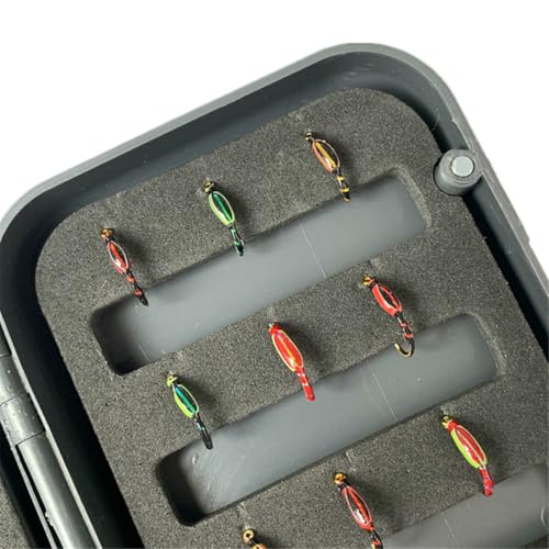 24Pcs Fly Fishing Flies Trout Lures Fishing Tackle Fly Fishing Flies with Boxed Trout Bass Artificial Fish Bait (24Pcs-Caddis Midges)