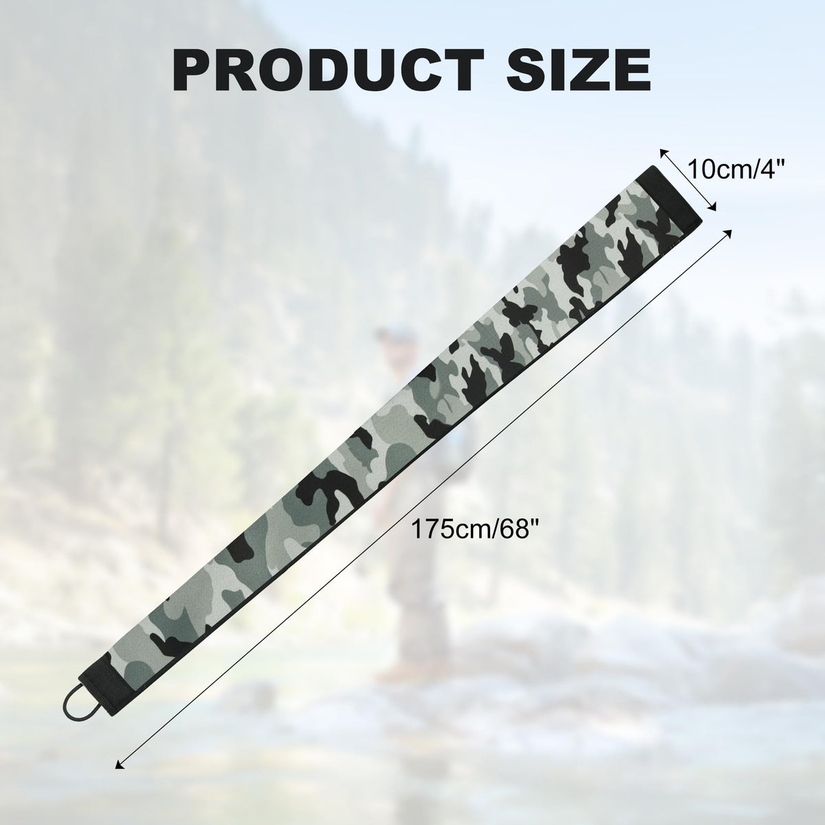 Neoprene Fishing Rod Sleeve Rod Socks for Casting (69" / Light Green Camo)