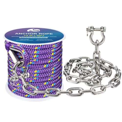 Boat Anchor Rope and Chain Kit with Boat Rope and Chain