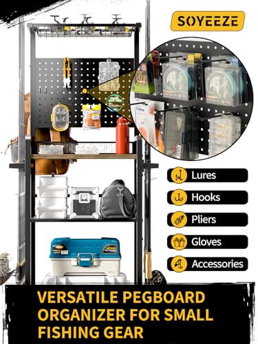 Fishing Rod Holders for Garage (Black / Standard with wheels)