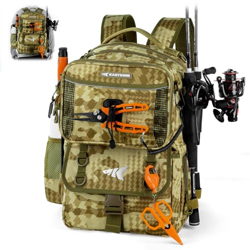 BaitSpace 50L Fishing Backpack with 4 Tackle Boxes