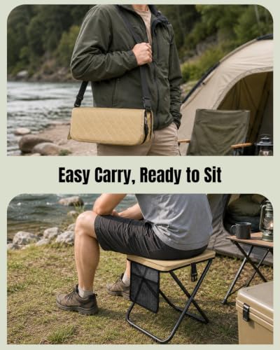 16" Portable Collapsible Stool (Khaki)