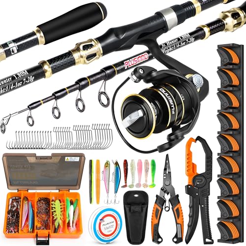 Fishing Gear Full Fishing kit Include Fishing Rod and Reel Combo (Orange Fishing Combo With Fishing Rod Holder)