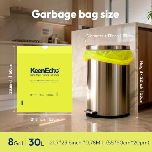 8 Gal 30L 120 Counts Drawstring Bin Liners (1 Count (Pack of 120) / 30l)