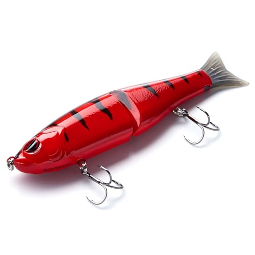 SwimShad Glide Baits Jointed Swimbait Bass Pike Salmon Trout Muskie Fishing Lure (Red Perch / 4.5in/0.65oz)