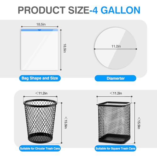 Small Trash Bags 4 Gallon Blue Drawstring Mini Garbage Bags