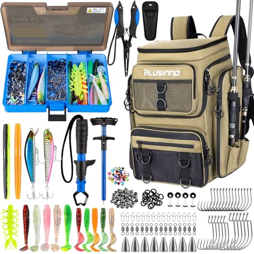 Fishing Tackle Backpack with Rod Holders