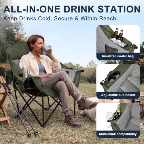 Oversized Camping Chair for Adults (Green)