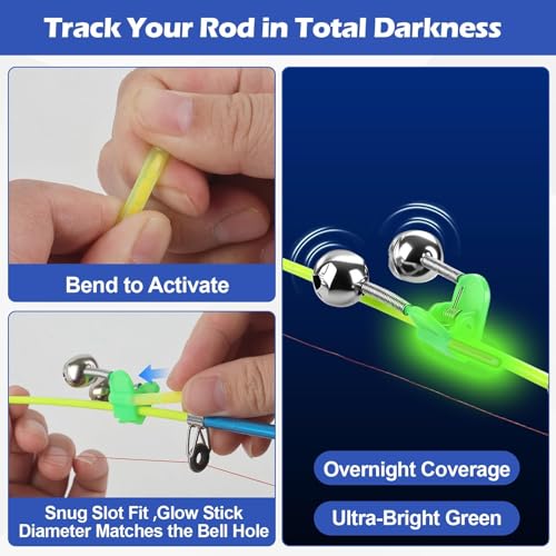 Fishing Rod Holder for Ground (Blue -4 Pack Night Kit)