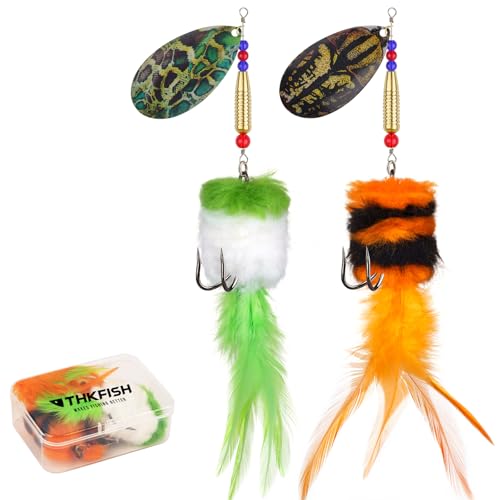 Musky Pike Walleye Fishing Lure (Green&Orange / 1 oz---2pcs)