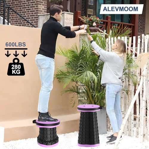 2026 Upgraded 18.1" Collapsible Stool with Cushion & Carry Bag (Purple-l / Large)