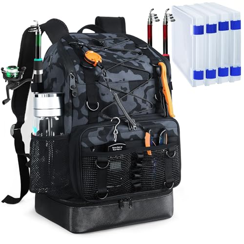 Fishing Backpack with Rod Holder