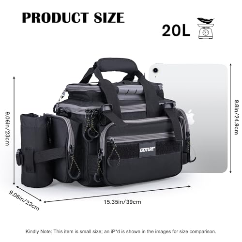 Fishing Tackle Bag with 4 3600 Tackle Boxes (C2:Black Gray with 4 Tackle Boxes / Small)