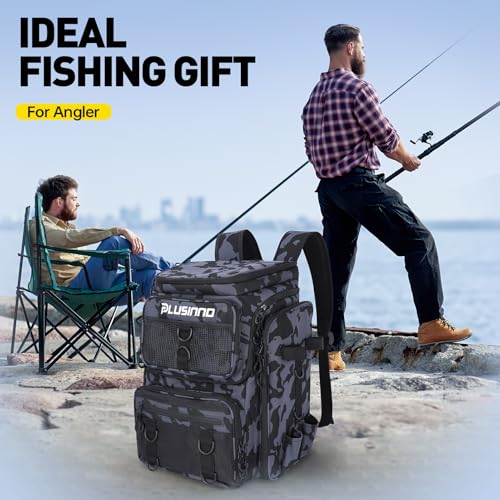 Fishing Backpack with Fishing Rod Gear Holders Tackle Box (Backpack With Rod)