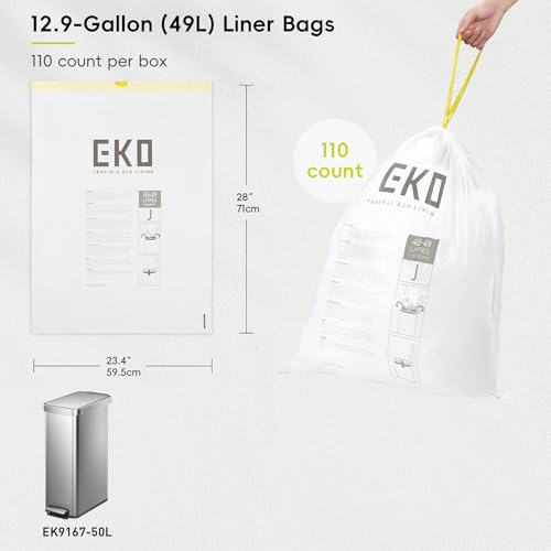 12.9 Gallon 45 (110 Count (Pack of 1) / 12.9 Gallon Bags/Code J)