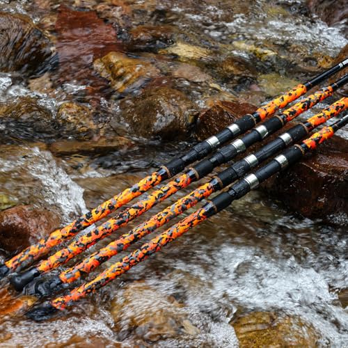 Surf Spinning Fishing Rod Carbon Travel Surf Rod M (orange / 10ft-Spinning-3Pc-MH)