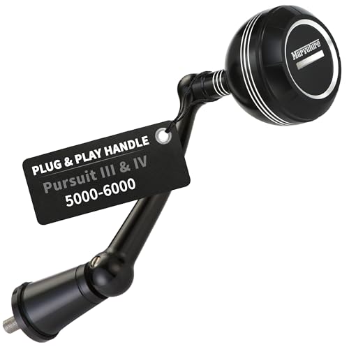 Foldable Power Handle for Penn Pursuit III IV (Black Silver / For Pursuit 5000-6000 Thread)
