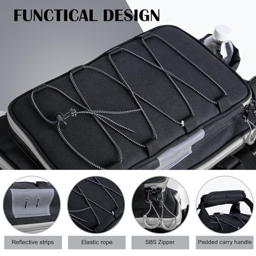 Fishing Tackle Bag with 2PCS 3600 Tackle Boxes (C1:Black Gray with 2 3600 Tackle Boxes / Large)