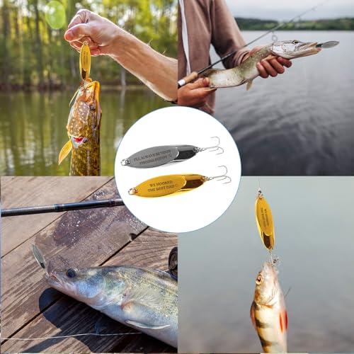 2Pcs Engraved Fishing Hook Fish Lure (Fishing Lure Sock-Dad)