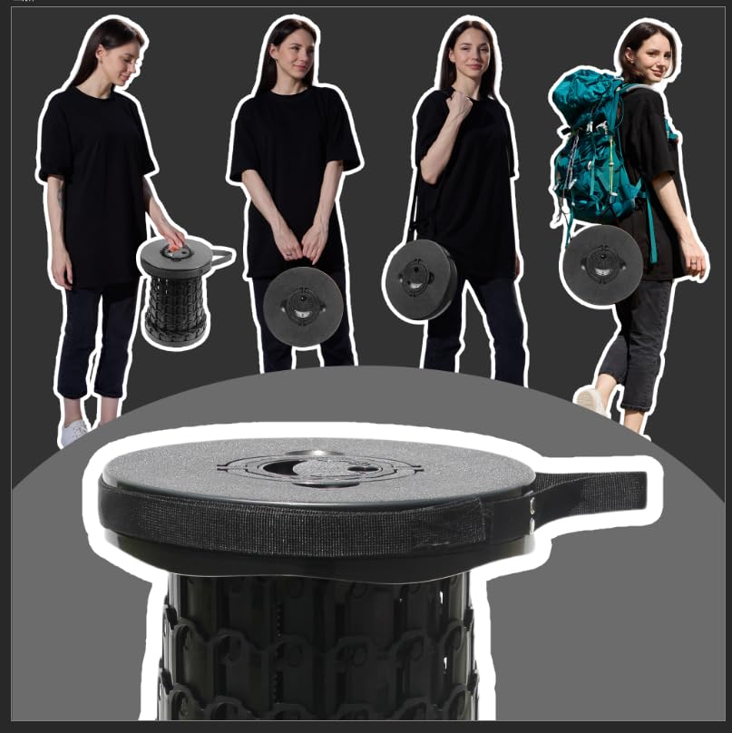 18" Collapsible Stool (Black / X-Large)