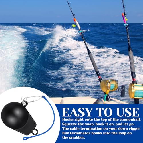 4pcs Fishing Downrigger Weight Snubber with Release Snap (Blue)