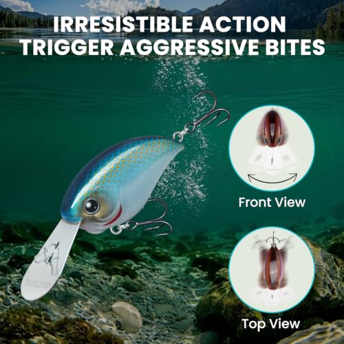 Metal Rounded Bill Crankbait Fishing Lures with BKK Hook (A1-2"-7/16oz)