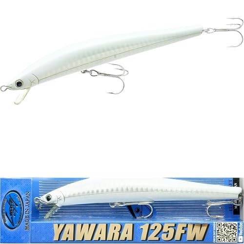 FlashMinnow 125 YAWARA Saltwater Fishing Lure (No Scales / 7686 Zebra Pearl White / 125FW)