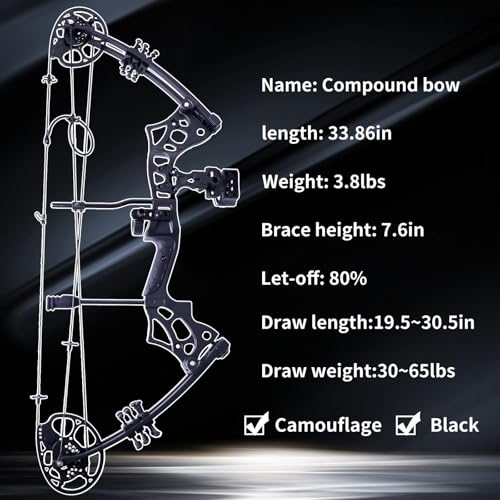 30 65lbs Bow Fishing Bow、Fishing Bow and Arrow with Reel、Bow Fishing