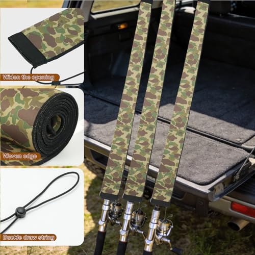 Premium Neoprene Fishing Rod Sleeves (60" / 4-Green Camo)