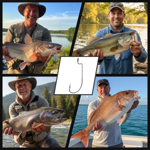 Offset Worm Hooks for Bass Fishing Hooks