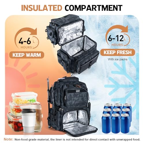 Fishing Tackle Backpack with Cooler (53L Camo)