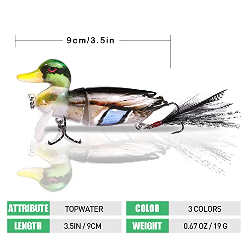 Duck Fishing Lures for Bass (C1-3.5"-0.67oz)