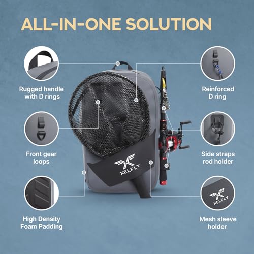 Waterproof Fishing Sling Backpack Bag with Rod Holder (Gray / Sling Bag)