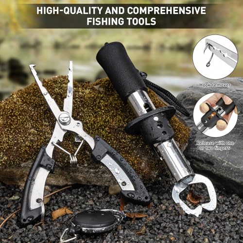 Fishing Backpack with Rod Holder (Black-87pcs)