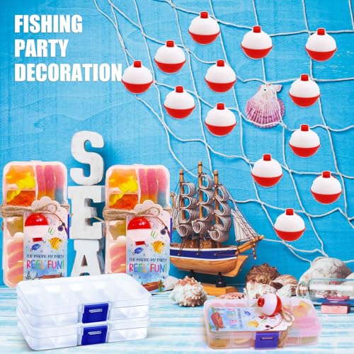 24 Set Fishing Candy Little Tackle Boxes for Birthday Party Favors with 24 Fishing Bobber 24 Thank You Cards for Making My Party Reel Fun Gone Fishing Theme Supplies Fishing Decorations