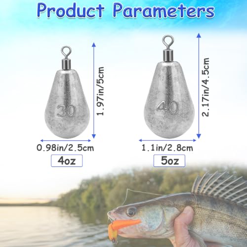 Long Casting Swivel Bell Sinkers Fishing Weights Drop Shot Weights (5oz-5pcs)