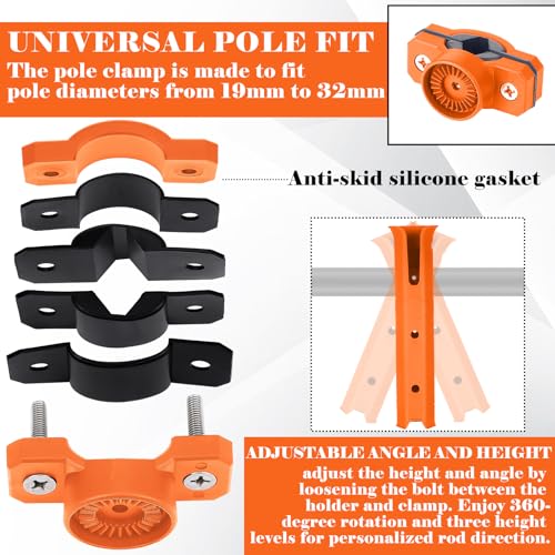 2 Pcs Fishing Rod Holder for Bike (Orange)