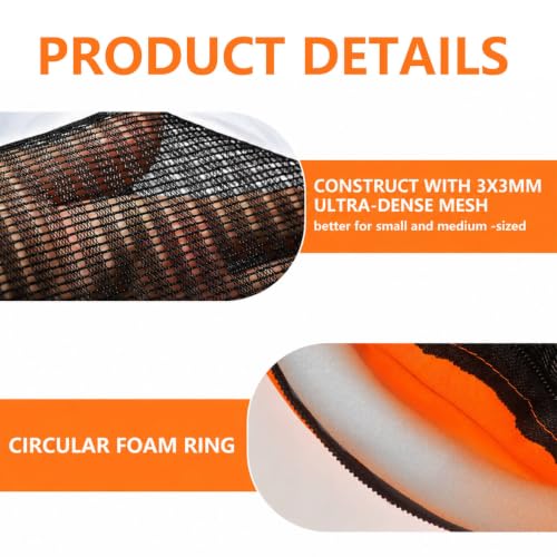 Floating Fish Basket Mesh Net Cage for Live Bait Storage Fish Raising Kayak Fishing Accessories 15.7in (5 GAL Orange-9.8*9.8*15.8inch)