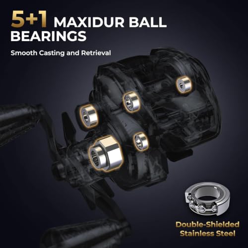 Lethal Phantom Baitcasting Fishing Reels (White-Left)