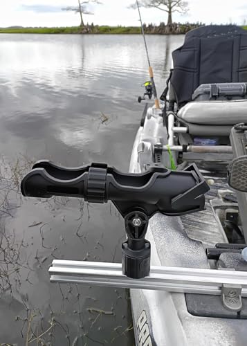 Upgraded 360° Strong Fishing Rod Holder for Kayaks (Reinforced - Round Base)
