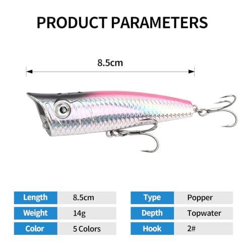 Top Water Popper Lures (5pcs scale)