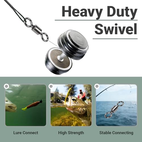 Stainless Steel Swivels Fishing Lure Barrel Saltwater Swivel Fishing Strength Quick Change Fishing Swivels Rolling Black Nickel (Size1/0 (133lb) 25 pcs)